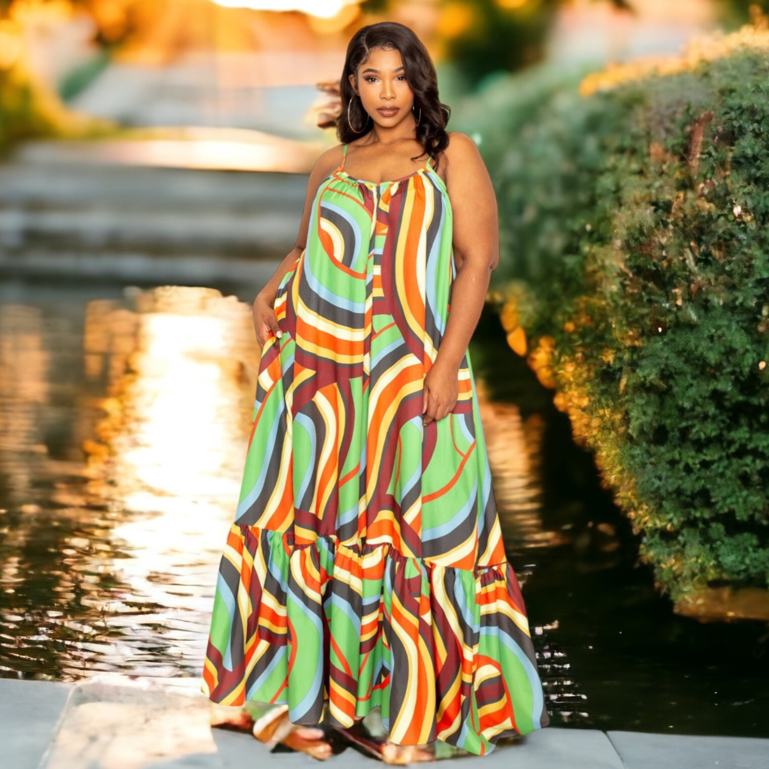 Printed Plus Size Spring Maxi Dress Ceeceeandco Boutique